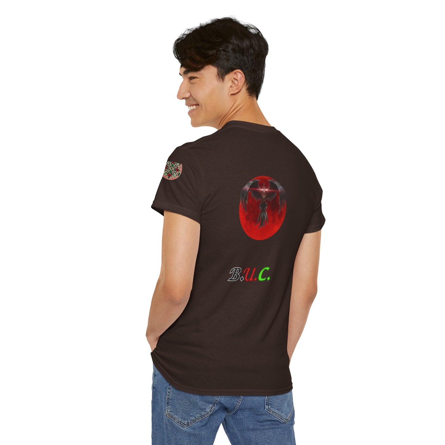 Celestial Phoenix Unisex Heavy Cotton Tee - Embrace the Sun and Moon