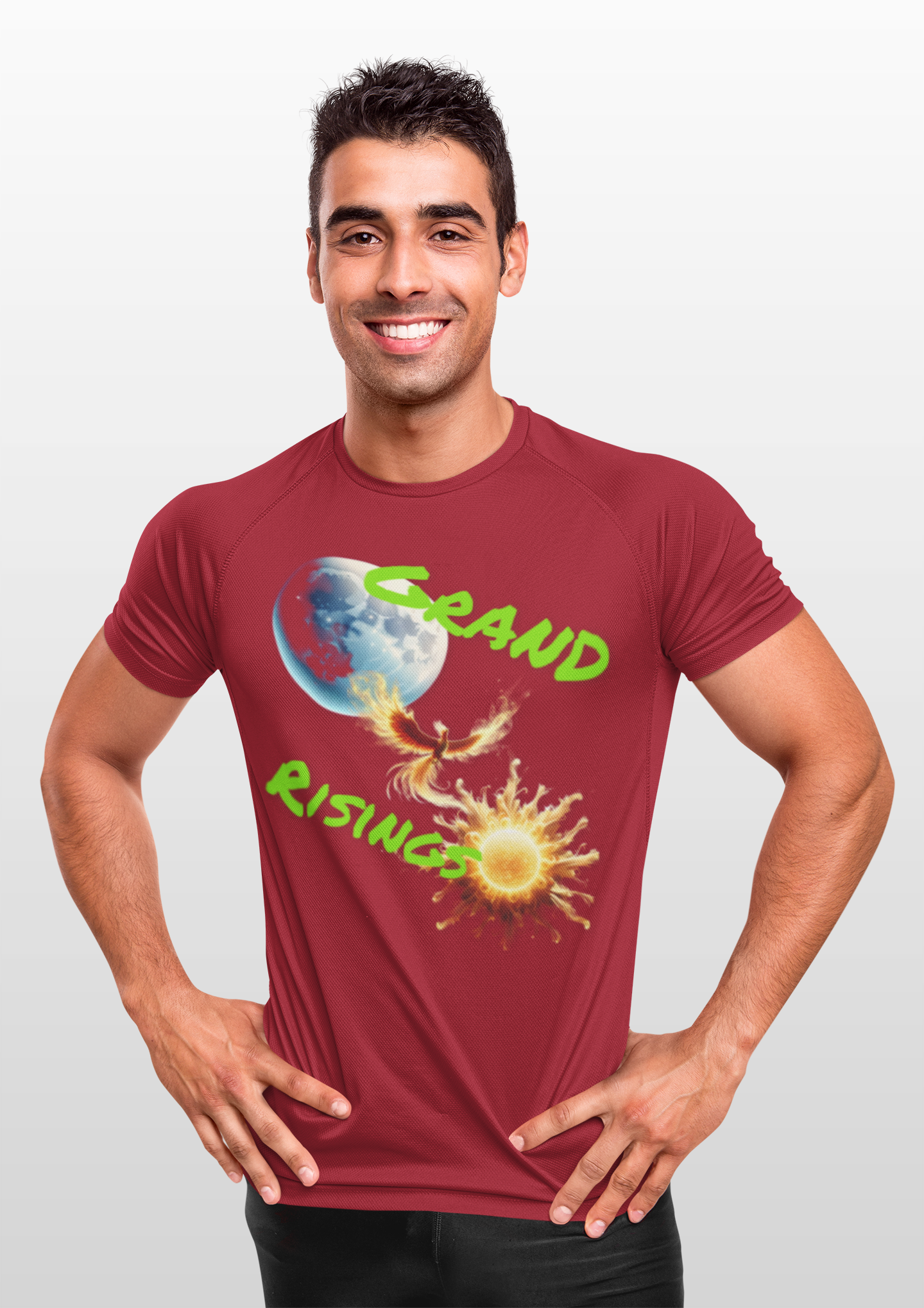 Celestial Phoenix Unisex Heavy Cotton Tee - Embrace the Sun and Moon