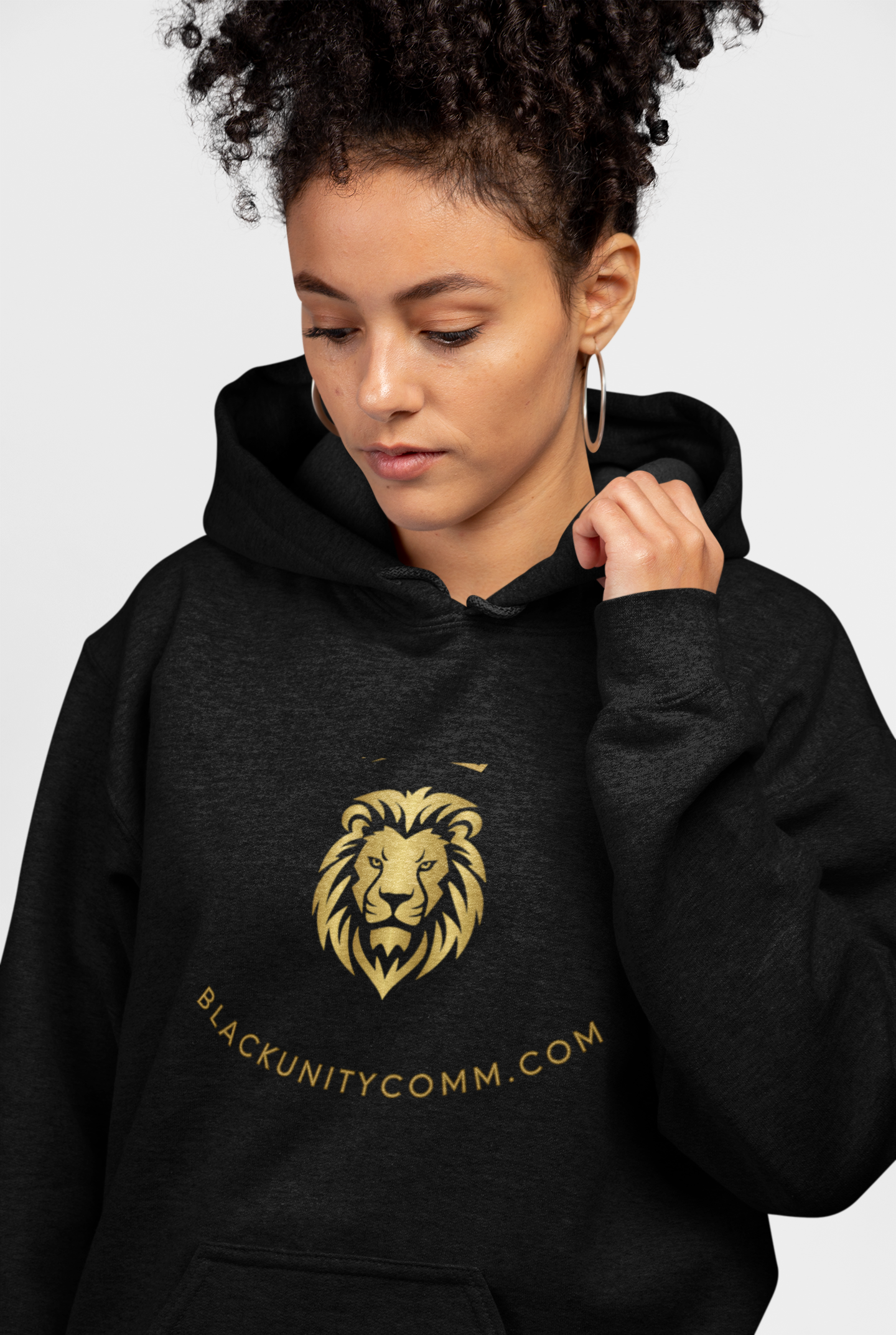 Elegant Three-Panel Fleece Hoodie with Moonlit Design, Cozy Sweatshirt for Nature Lovers, Perfect for Fall, Gifts, Outdoor Adventures