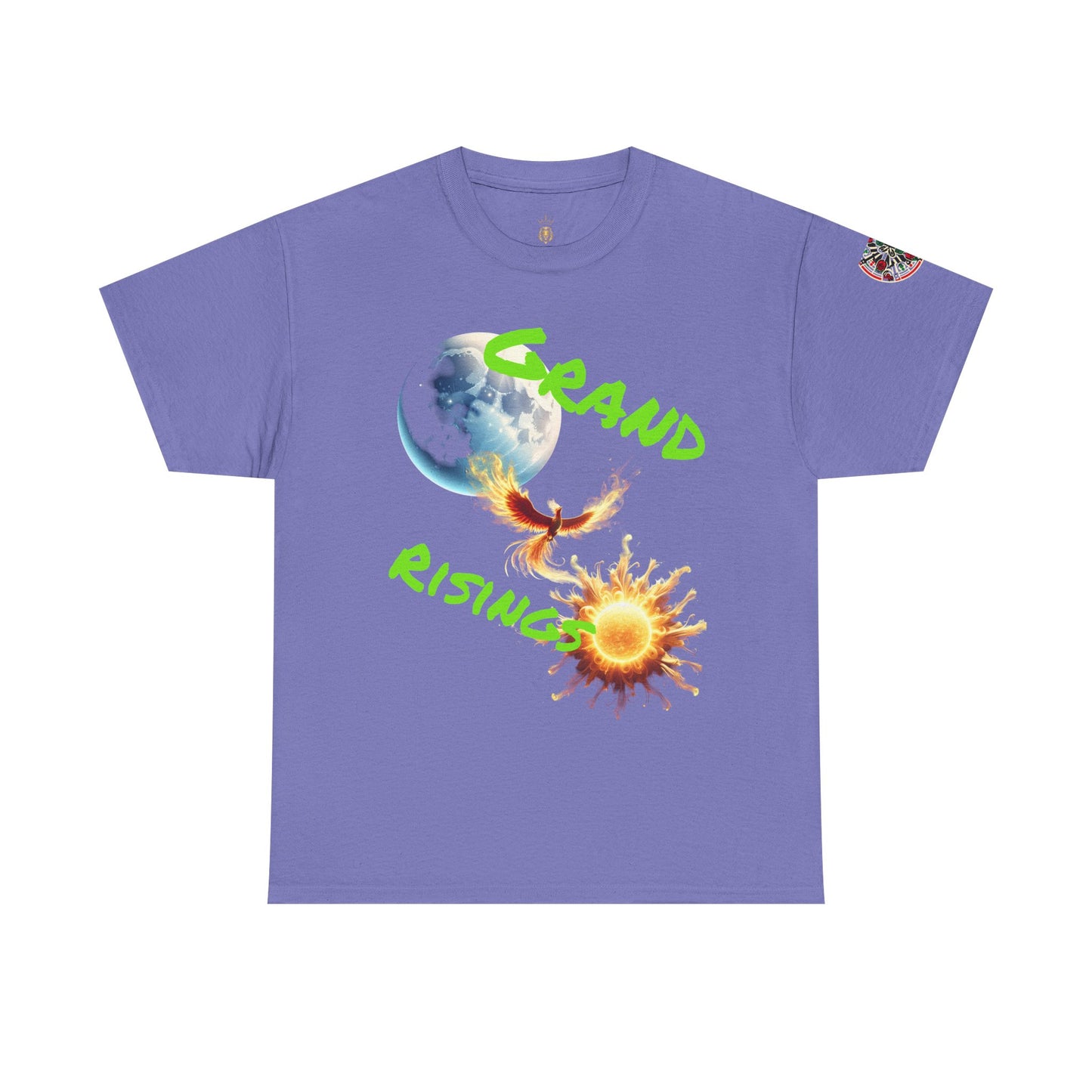 Celestial Phoenix Unisex Heavy Cotton Tee - Embrace the Sun and Moon