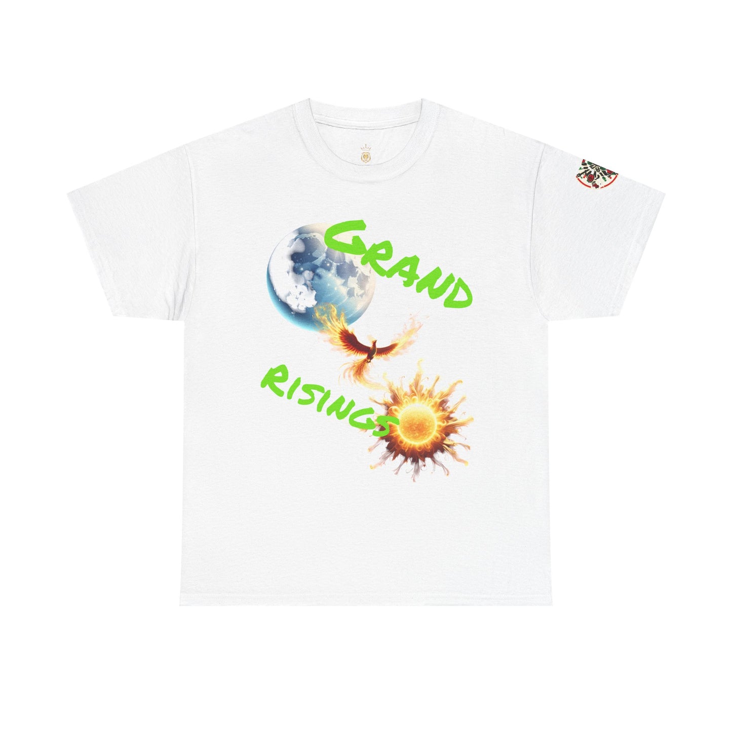 Celestial Phoenix Unisex Heavy Cotton Tee - Embrace the Sun and Moon