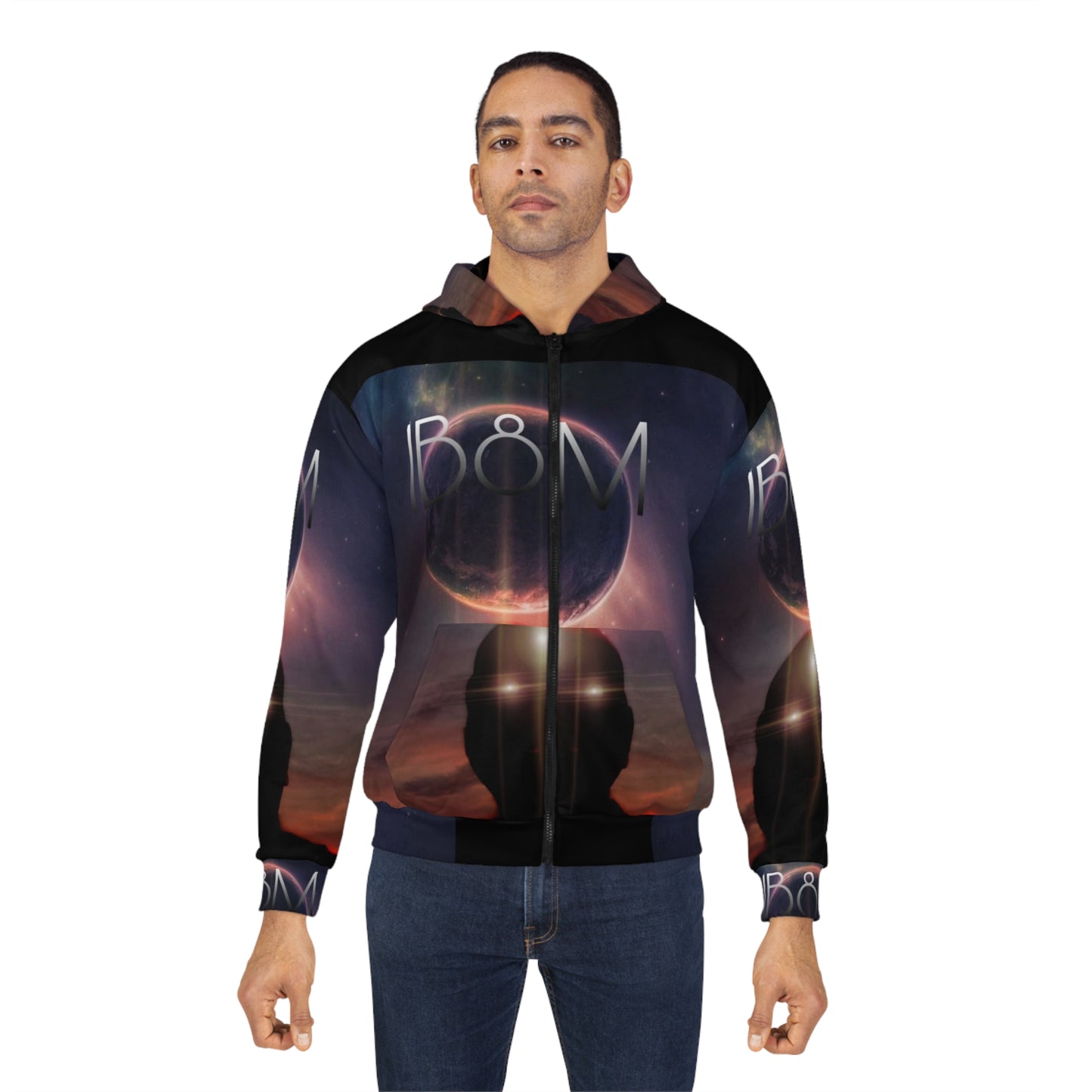 Cosmic Vibe Zip Hoodie, Unisex Zip Up Jacket, Streetwear Hoodie, Perfect for Gifting, Ideal for Astrological Occasions