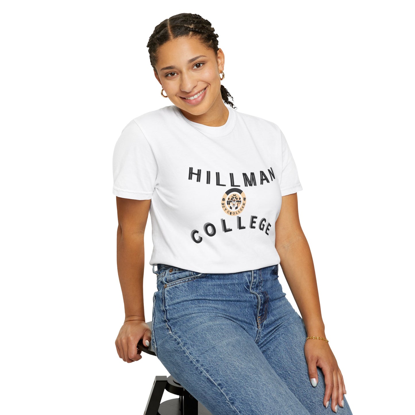 Hillman College Unisex Garment-Dyed T-Shirt - Unique Statement Tee